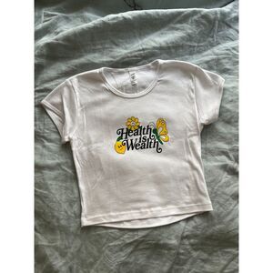 RARE Bonberi Mart Health is Wealth Baby Tee - sz medium